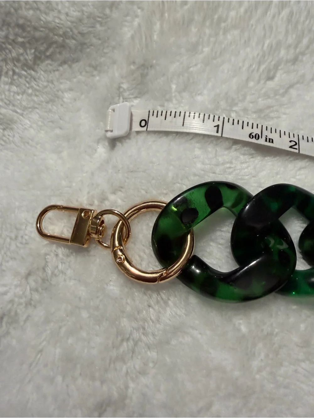 Green Tortoiseshell Resin Chain Link Purse or Bag Charm